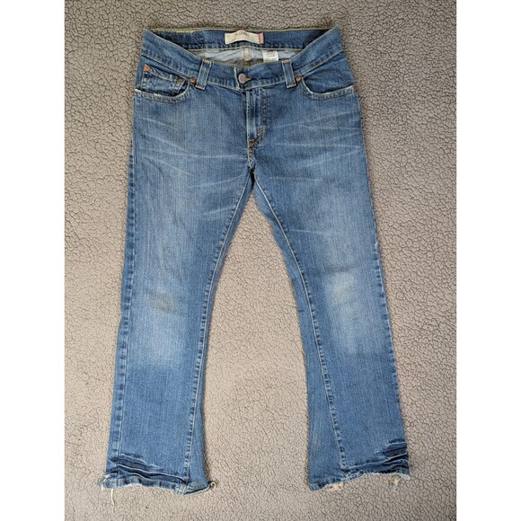 Levi's Denim - LEVI'S 504 Slouch Flared Low Rise Stretch Blue Denim Jeans Women's 11 M 32x31